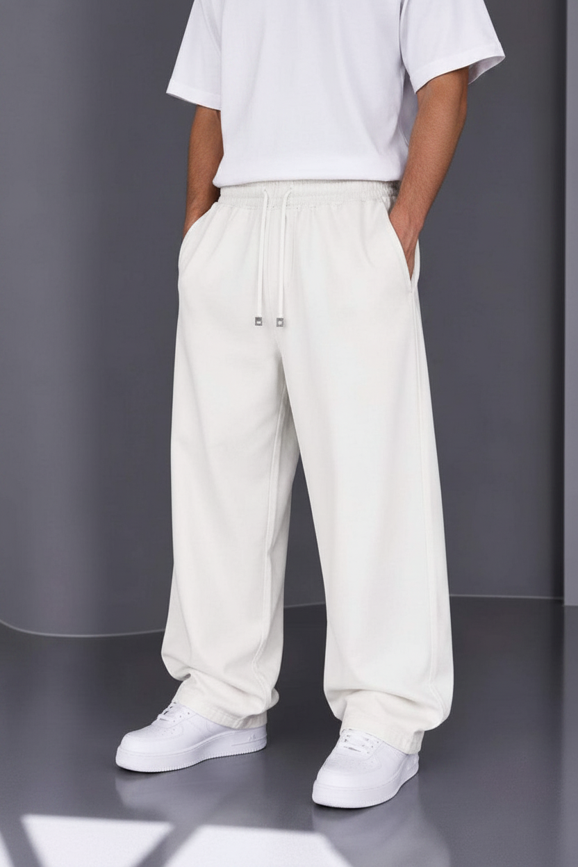 Παντελόνι Heavy Cotton Relaxed Pull-On Studio – Λευκό