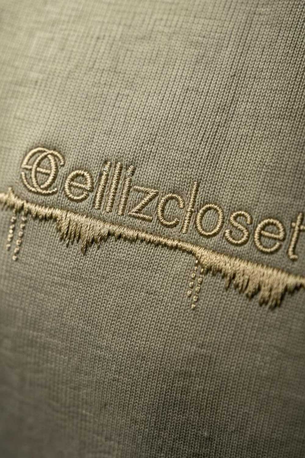 Ανδρικό Χακί Αμάνικο T-shirt με Premium Κέντημα ellizcloset – Relaxed Fit