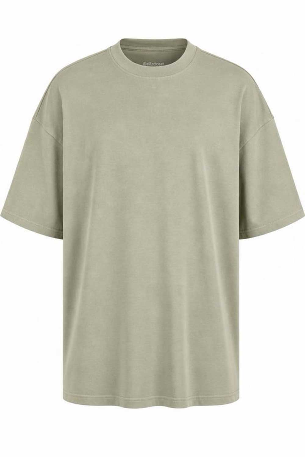 Basic Oversized T-shirt Με Κέντημα - Χακί