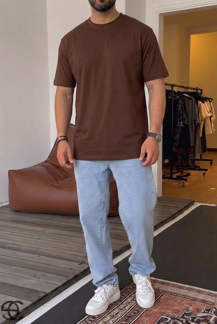 Heavy Cotton Relaxed T-Shirt – Brown