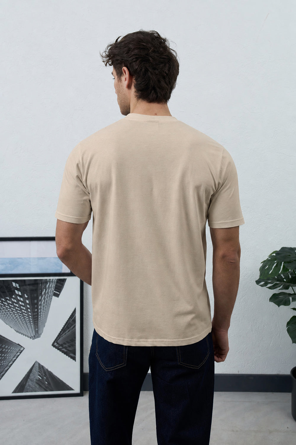 Βαμβακερό Μπλουζάκι Heavy Cotton Relaxed – Μπεζ