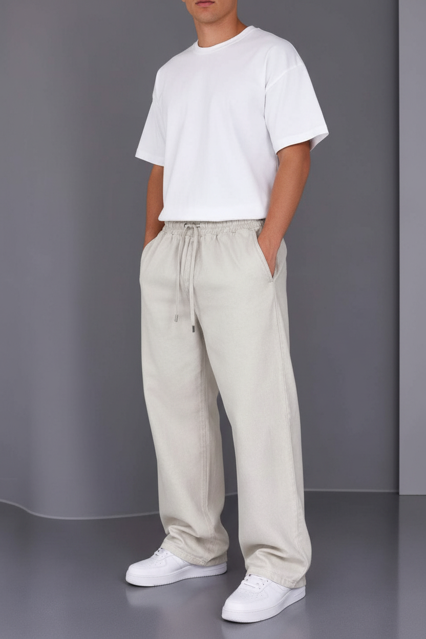 Παντελόνι Heavy Cotton Relaxed Pull-On Studio –  Μπεζ