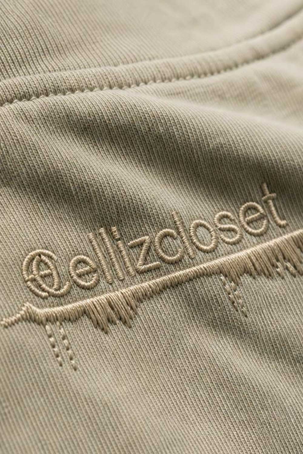Basic Oversized T-shirt Με Κέντημα - Χακί