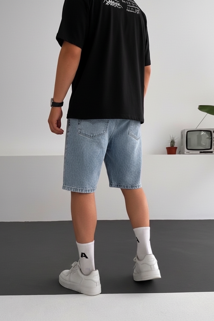 Βερμούδα Denim Relaxed Studio – Ανοιχτό Μπλε
