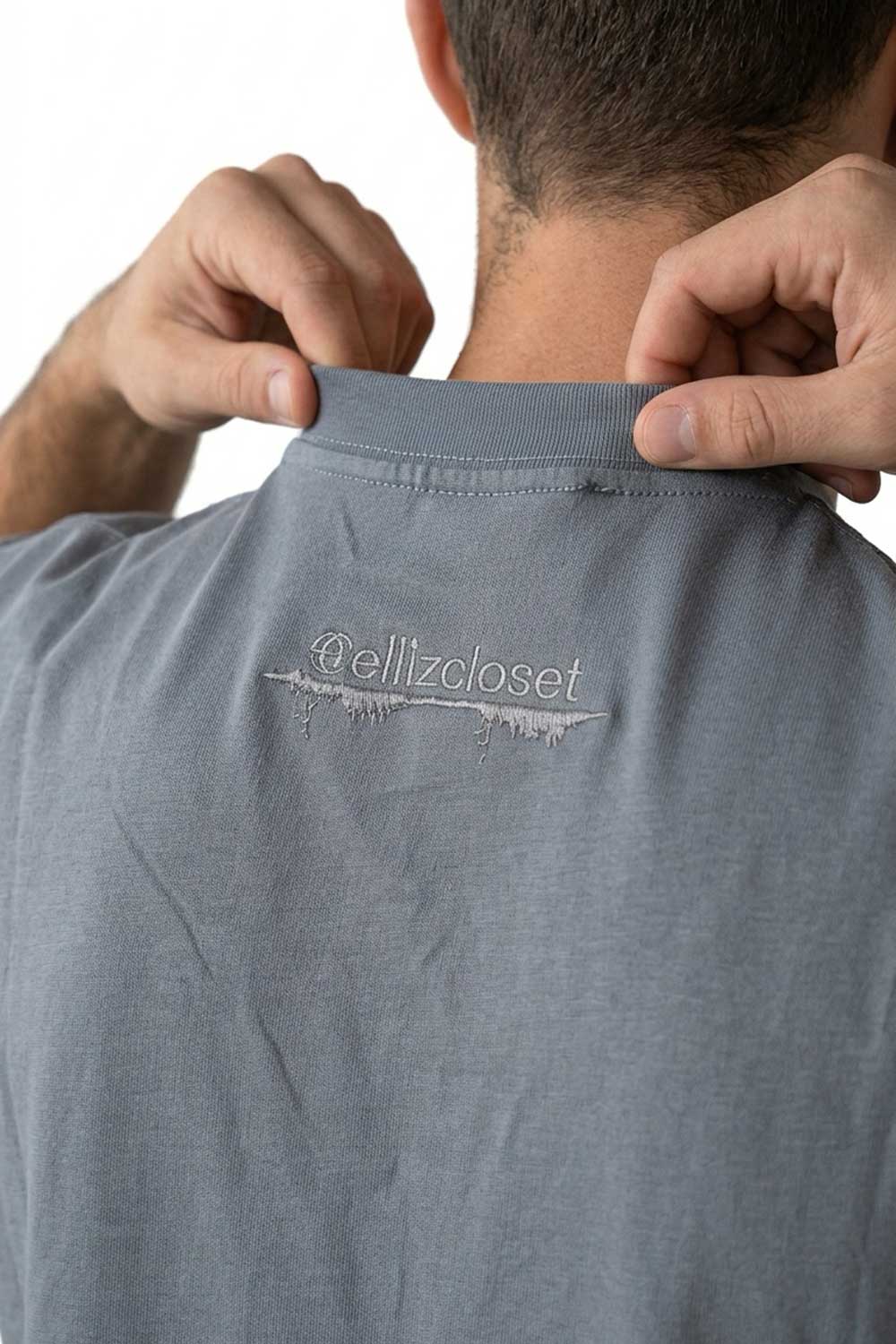 Basic Oversized T-shirt Με Κέντημα - Ανθρακί