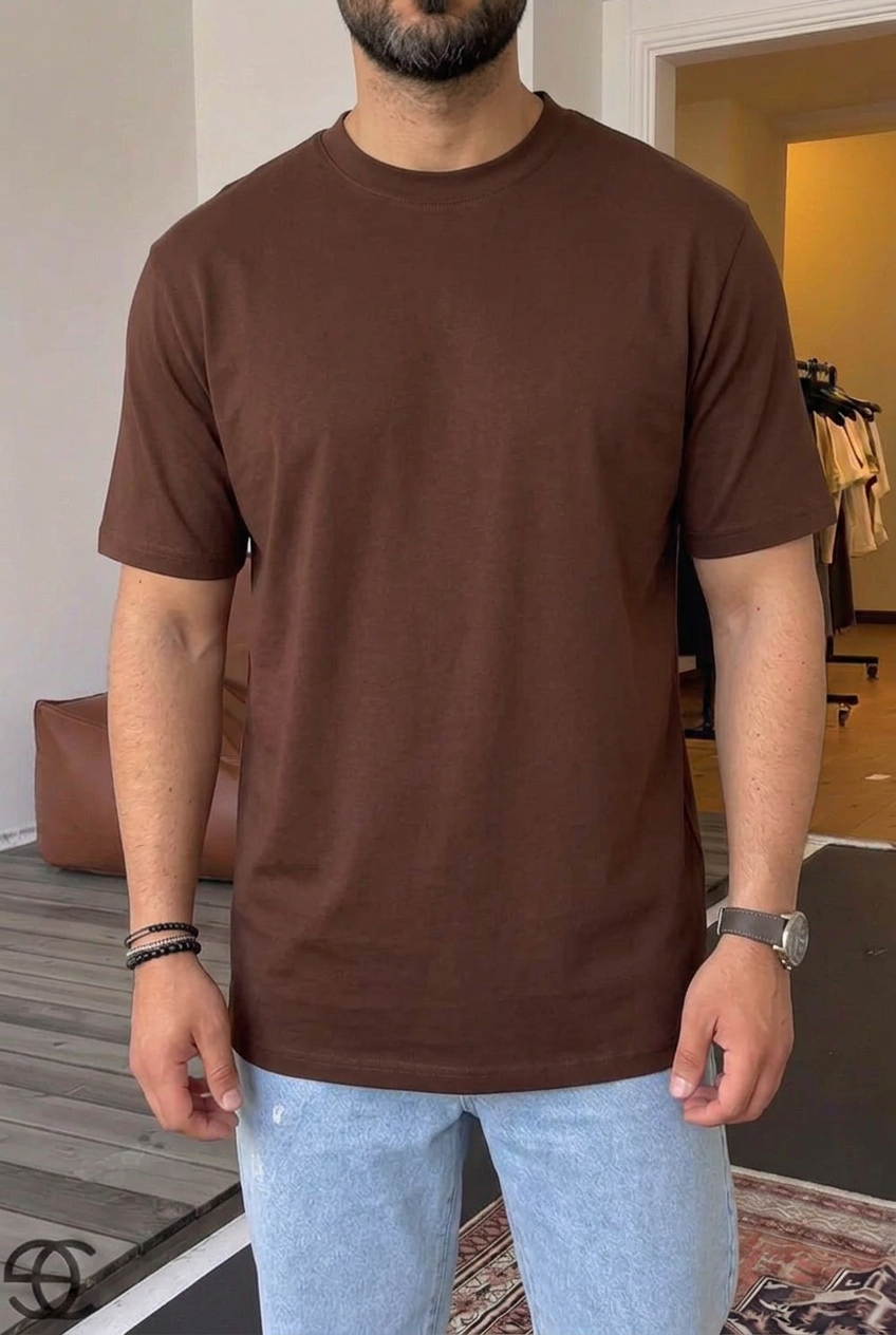 Heavy Cotton Relaxed T-Shirt – Brown