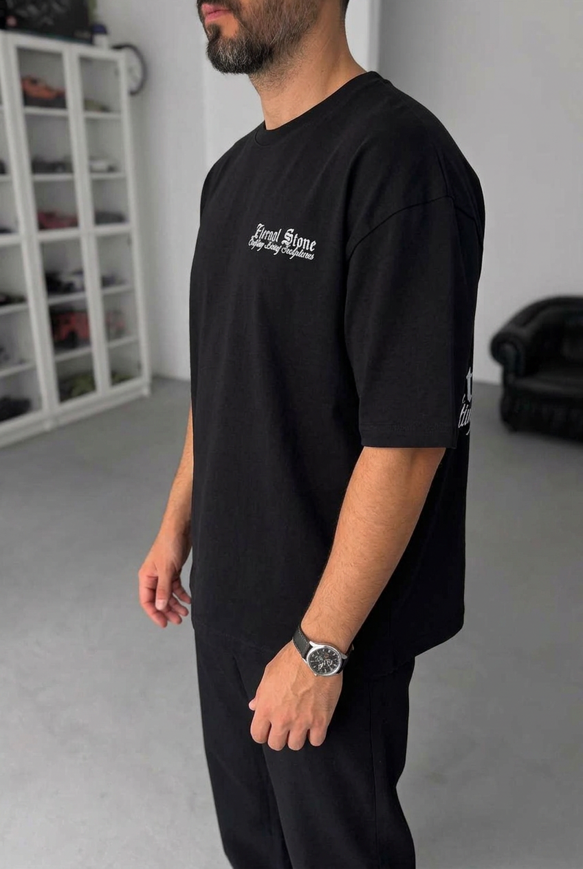 Oversized T-Shirt Eternol Stone – Μαύρο