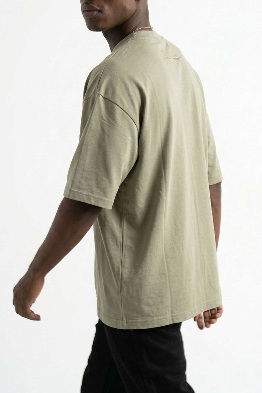 Basic Oversized T-shirt Με Κέντημα - Χακί