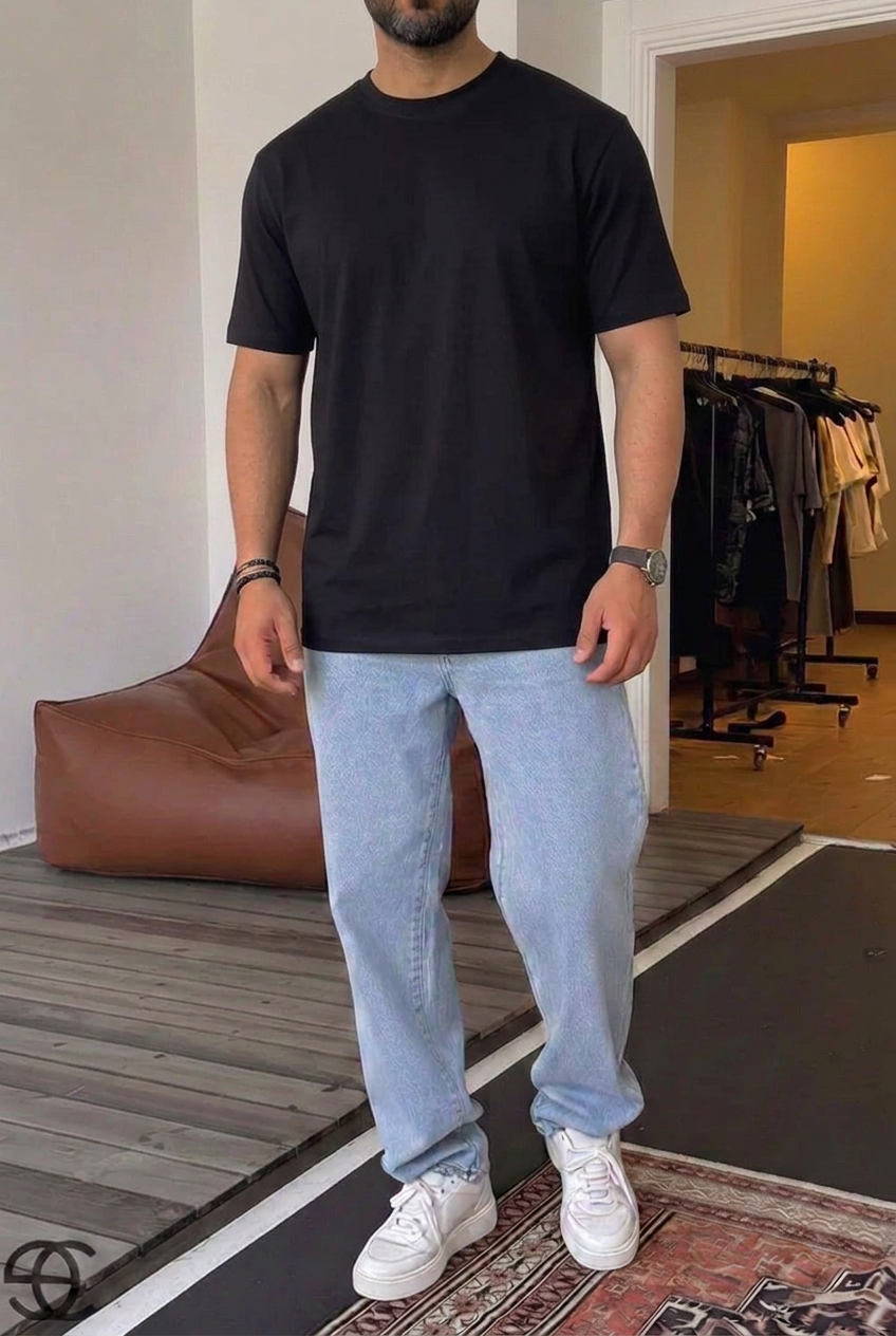 Heavy Cotton Relaxed T-Shirt – Black