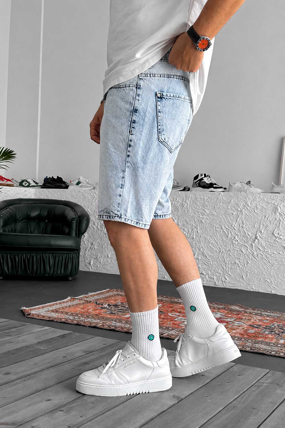 Βερμούδα Denim Relaxed Studio – Vintage Μπλε
