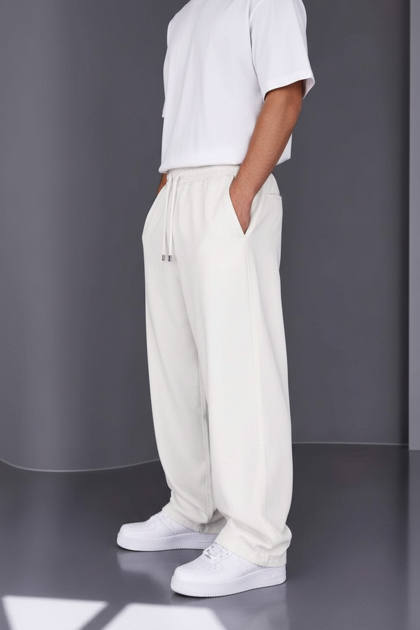 Παντελόνι Heavy Cotton Relaxed Pull-On Studio – Λευκό