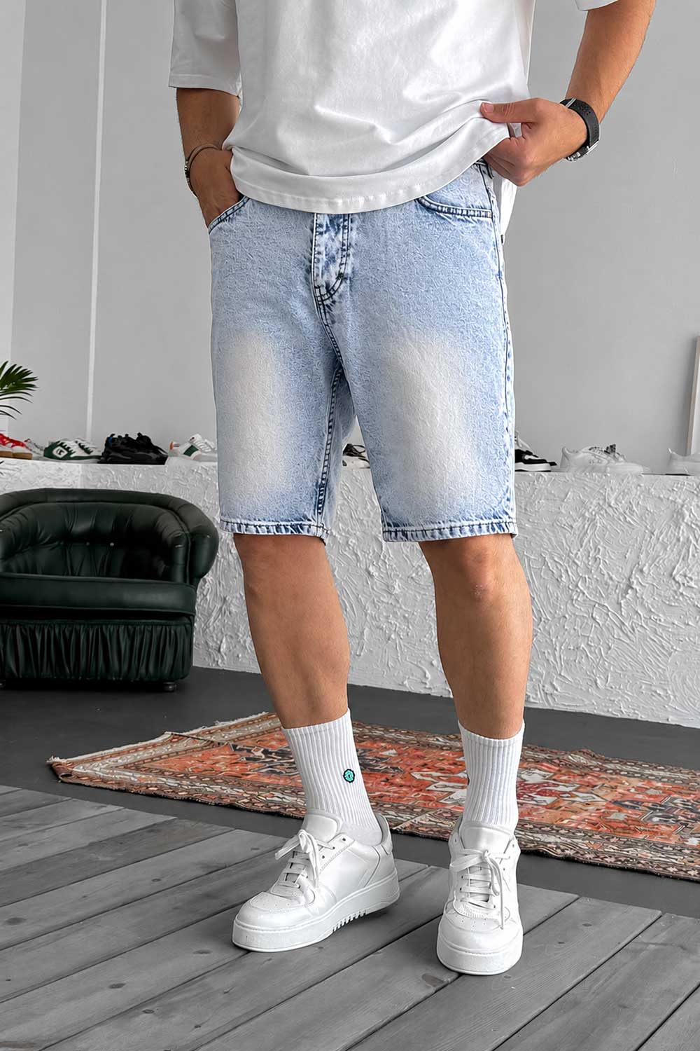 Βερμούδα Denim Relaxed Studio – Vintage Μπλε
