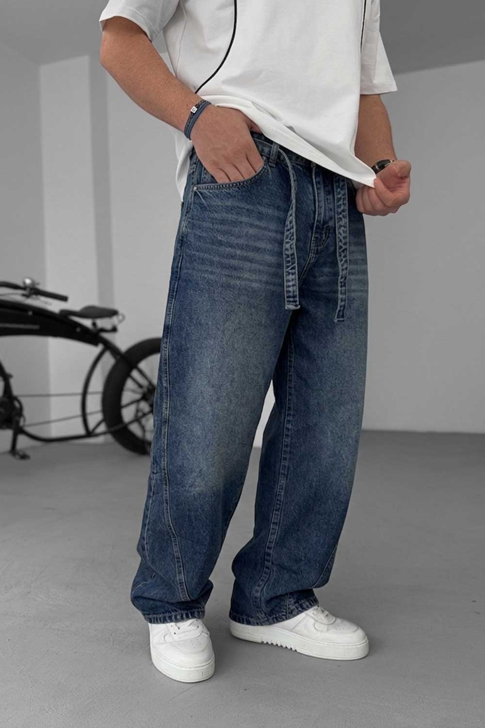 Παντελόνι Denim Urban Relax Baggy Studio – Ξεβαμμένο  Μπλε