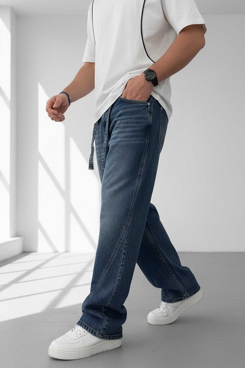 Παντελόνι Denim Urban Relax Baggy Studio – Ξεβαμμένο  Μπλε