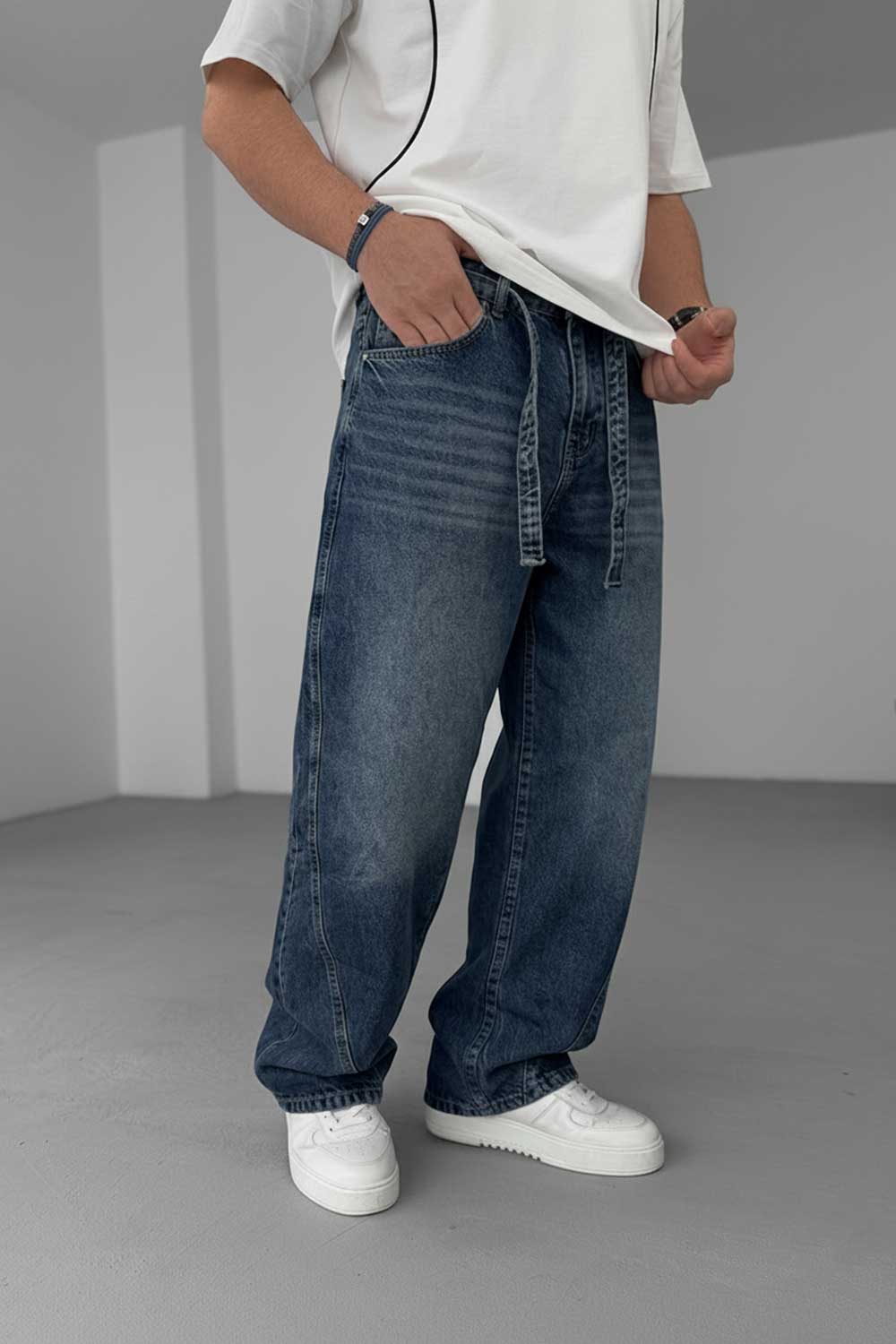 Παντελόνι Denim Urban Relax Baggy Studio – Ξεβαμμένο  Μπλε