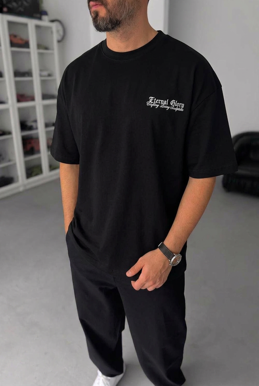 Oversized T-Shirt Eternol Stone – Μαύρο