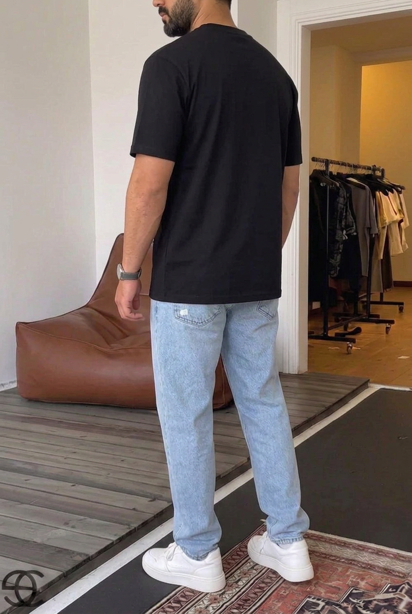 Heavy Cotton Relaxed T-Shirt – Black