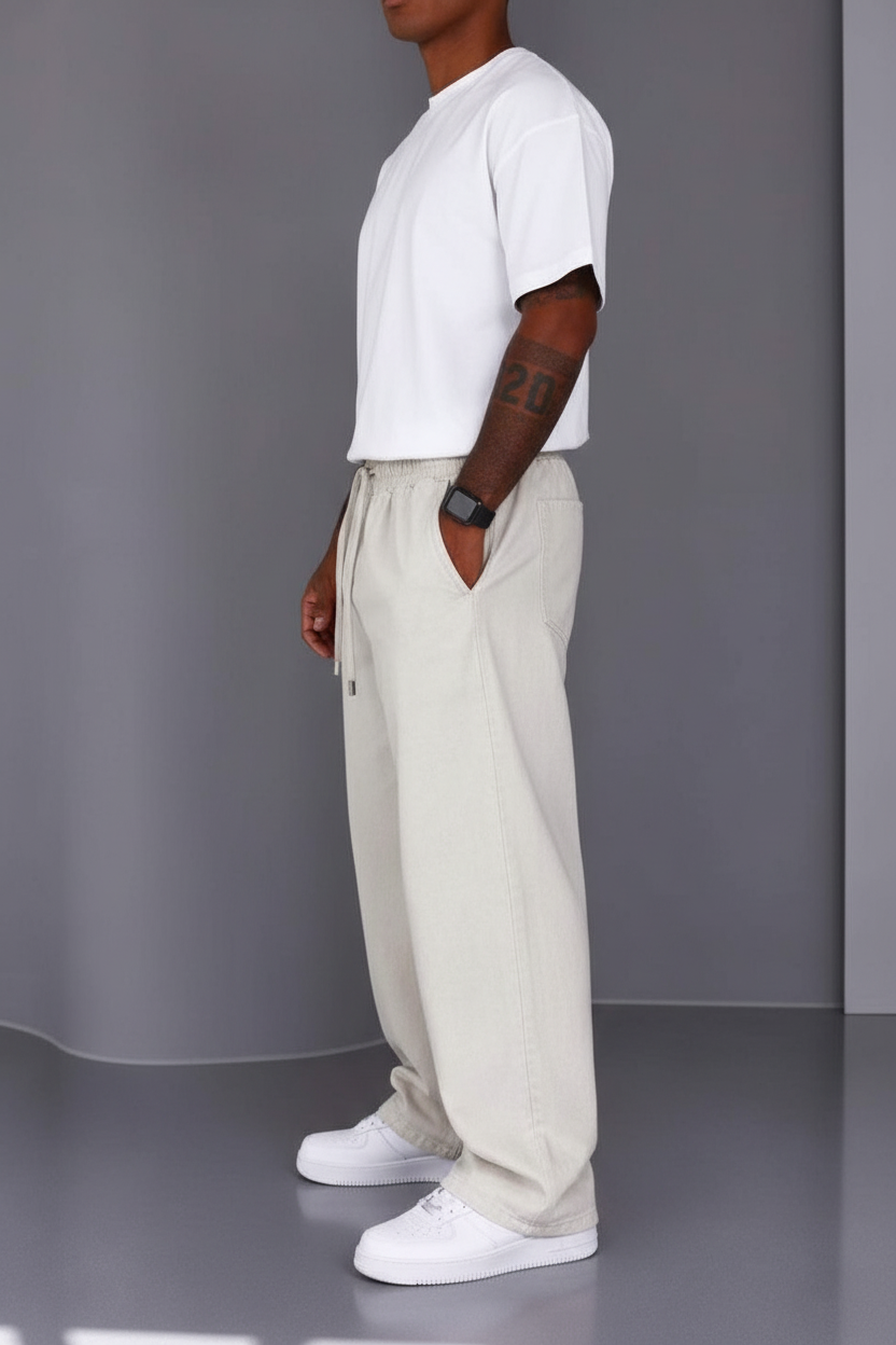 Παντελόνι Heavy Cotton Relaxed Pull-On Studio –  Μπεζ
