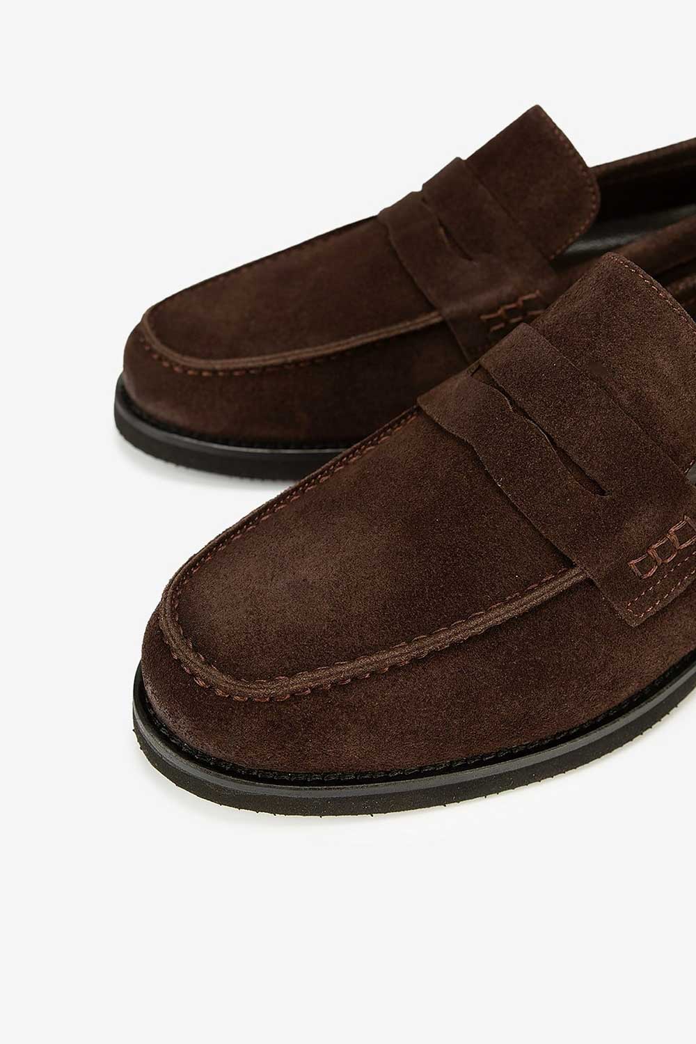 Χειροποίητα Παπούτσια Flat Suede Urban Loafers Studio – Σκούρο Καφέ