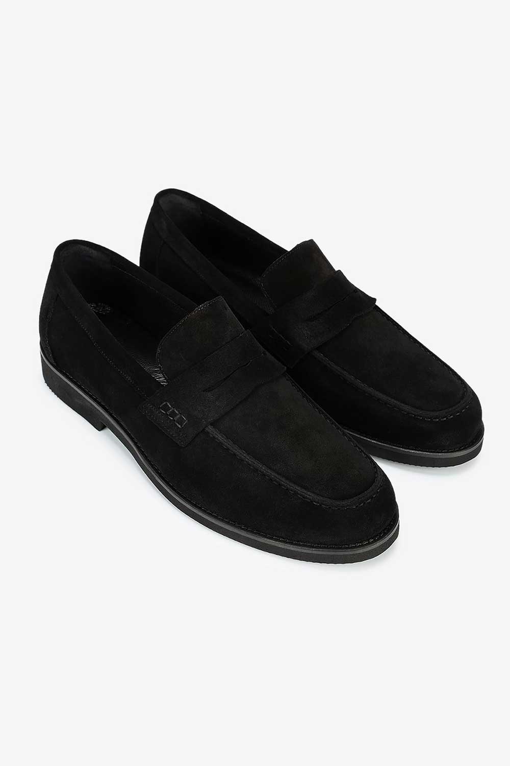 Χειροποίητα Παπούτσια Flat Suede Urban Loafers Studio – Μαύρο