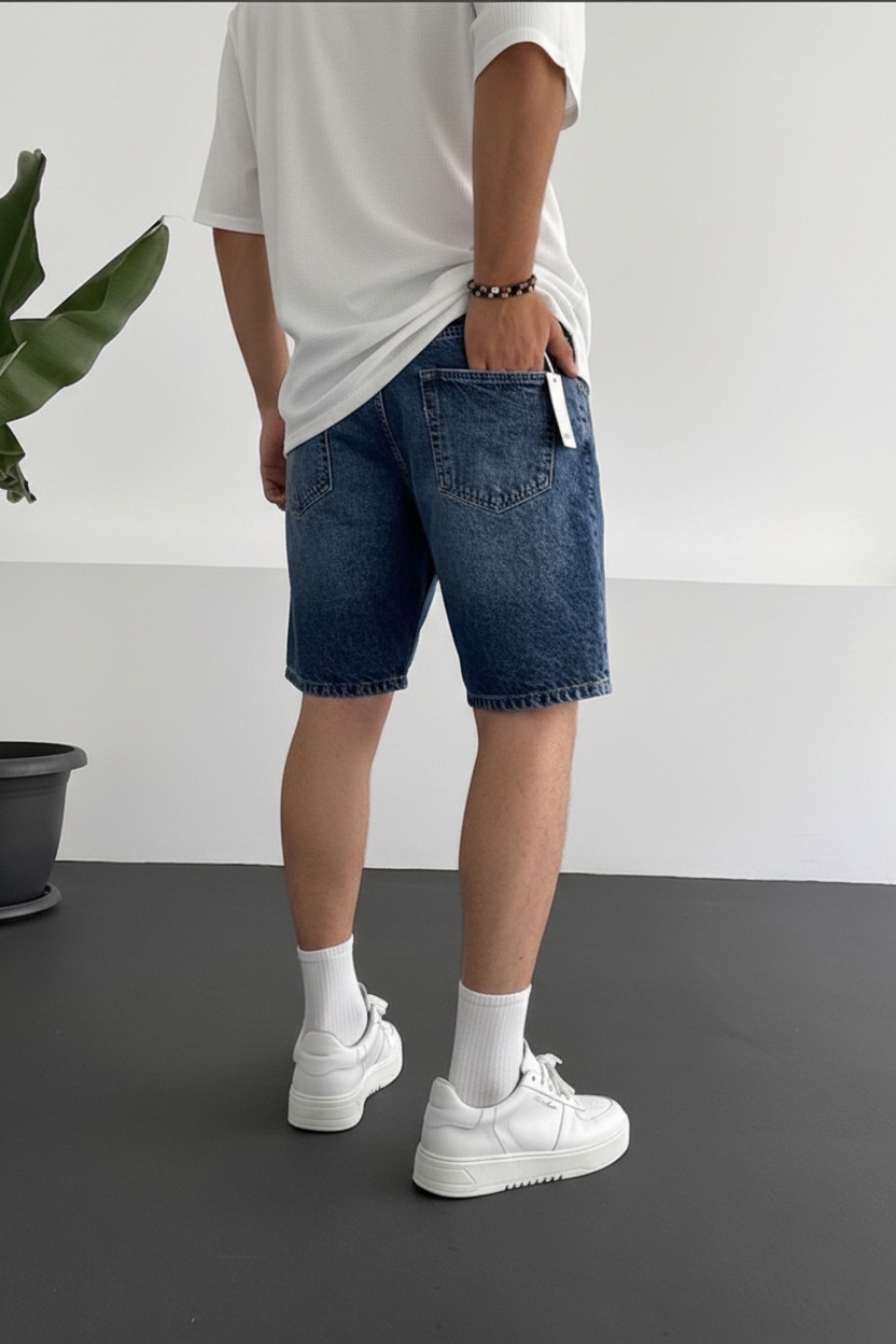 Βερμούδα Denim Relaxed – Μπλε