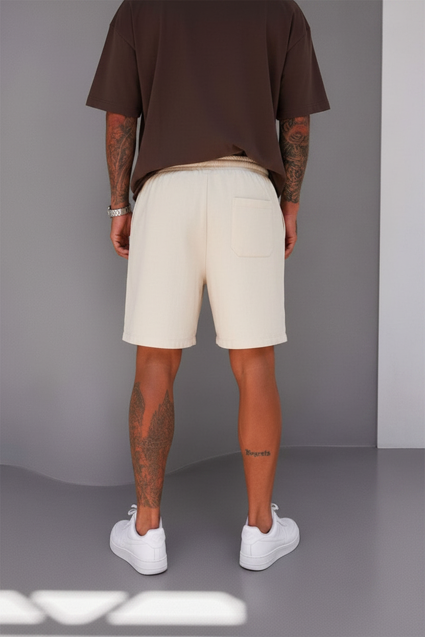 Βερμούδα Linen-Blend Urban Pleated Studio – Εκρού