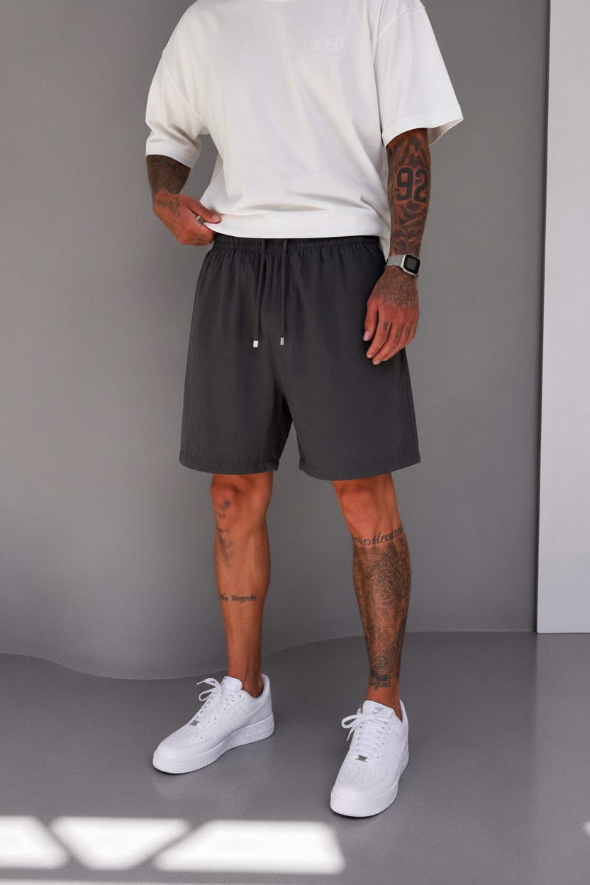Βερμούδα Tencel-Blend Urban Drawstring Studio – Ανθρακί