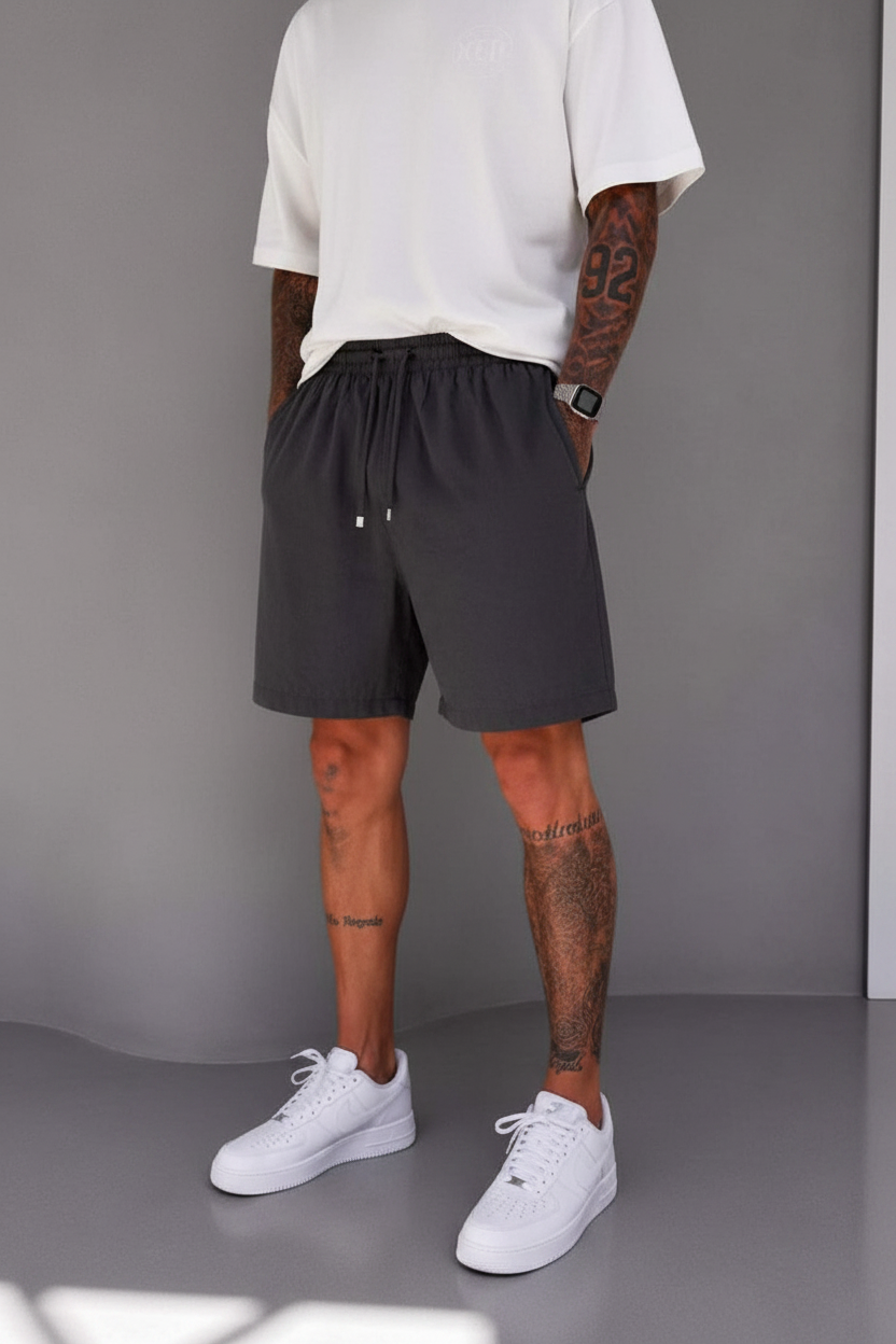 Βερμούδα Tencel-Blend Urban Drawstring Studio – Ανθρακί