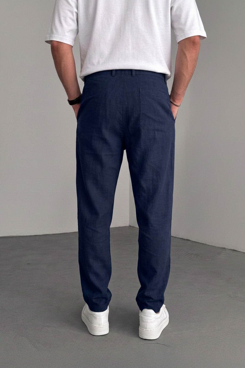Riviera Pleated Tencel Παντελόνι σε Loose – Μπλε