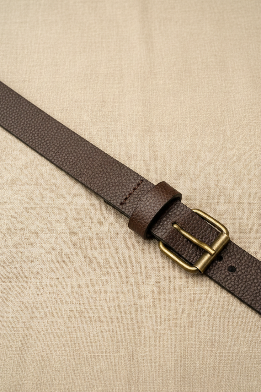 Ζώνη Δερμάτινη Textured Classic – Καφέ
