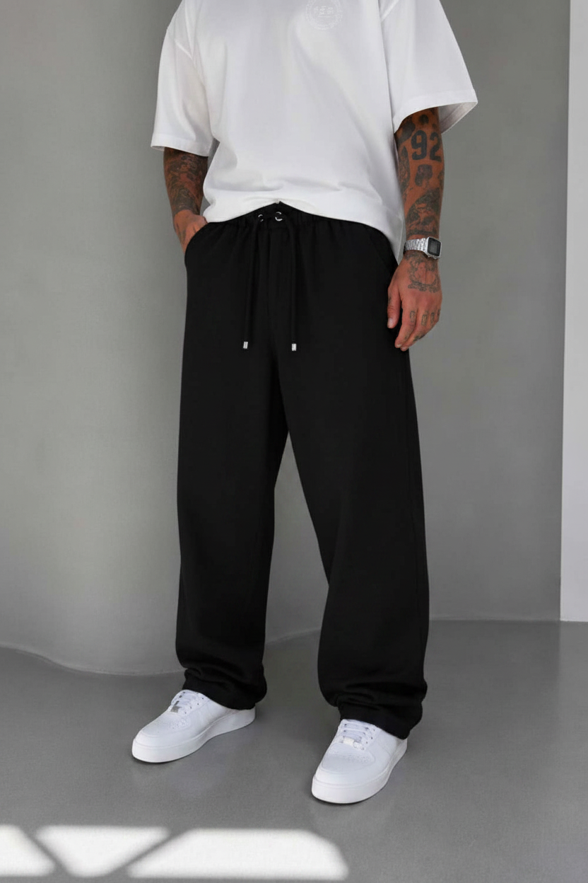 Παντελόνι Cotton Baggy Jogger Studio – Μαύρο