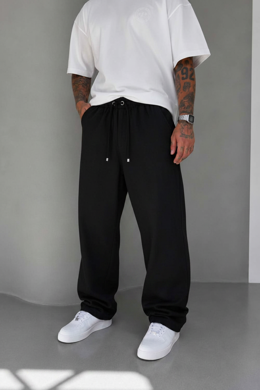 Παντελόνι Cotton Baggy Jogger Studio – Μαύρο