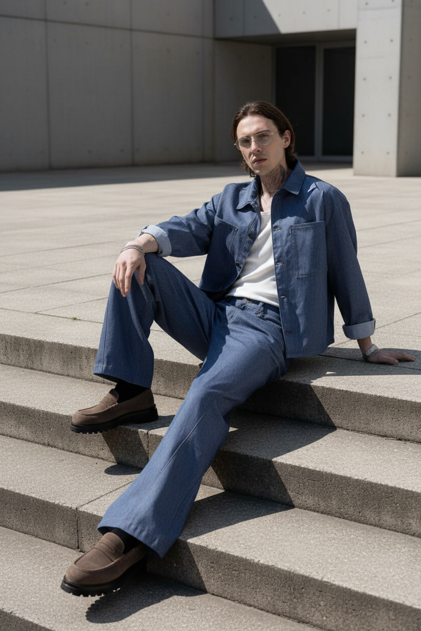 Denim Co-ord Azure Set – Μπλε Denim