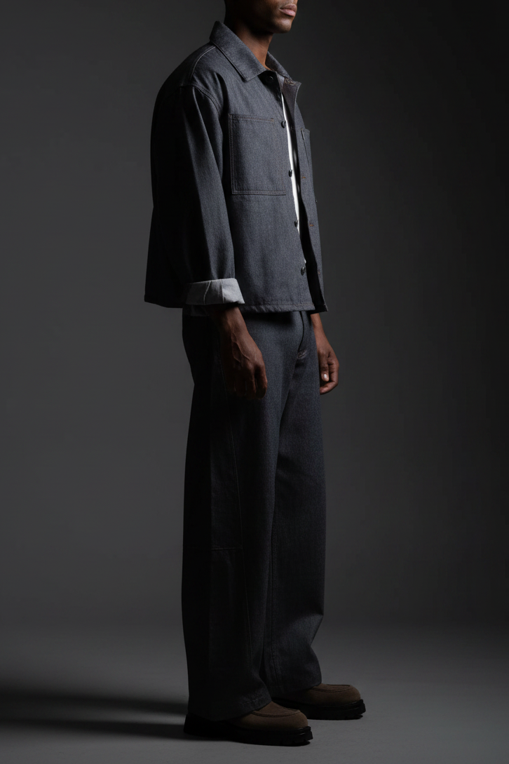 Denim Co-ord Graphite Set – Σκούρο Γκρι