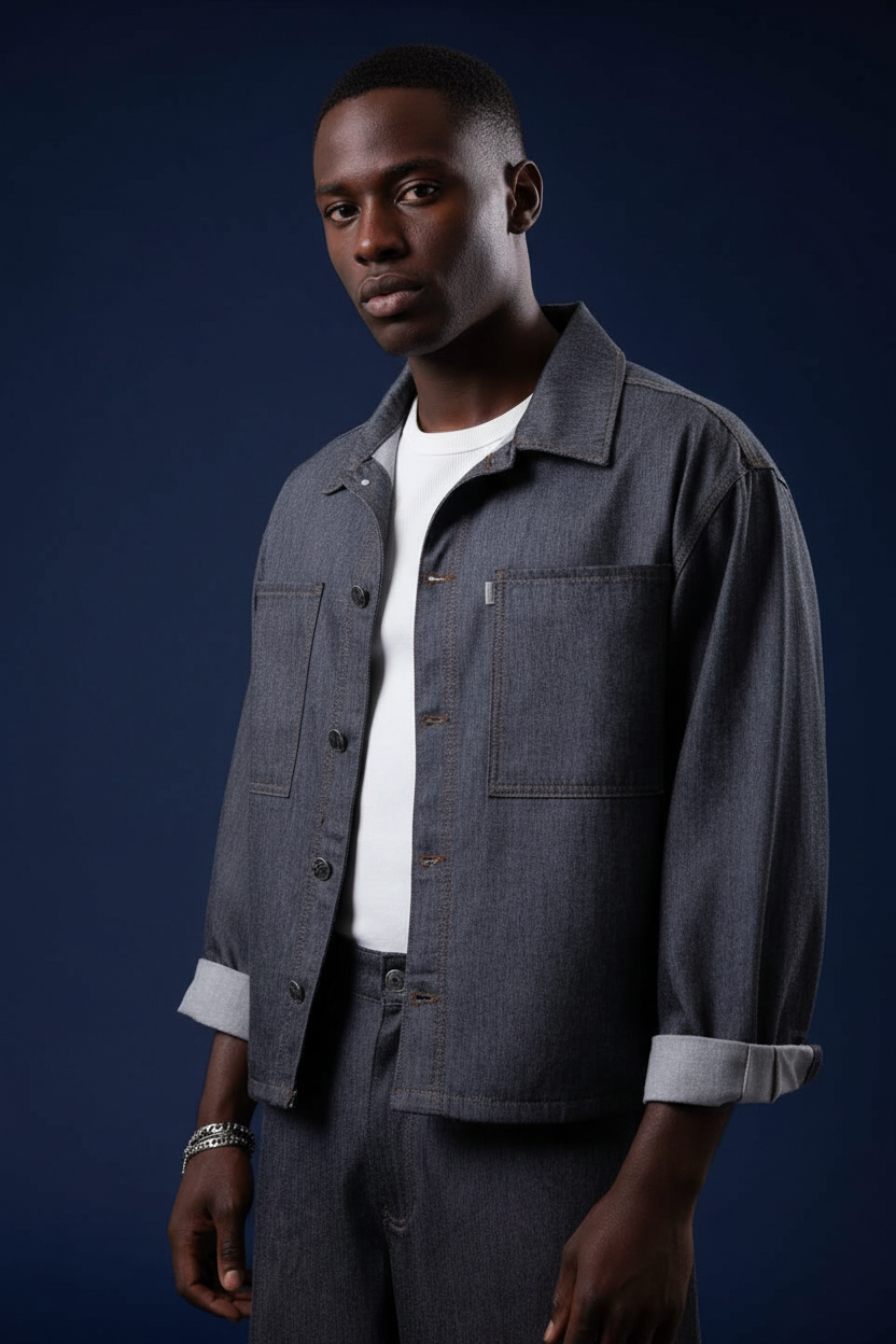 Denim Co-ord Graphite Set – Σκούρο Γκρι