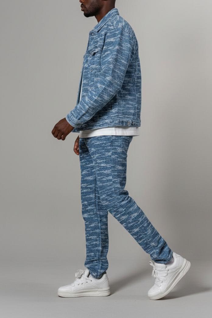 Signature Textured Denim Σετ – Μπλε