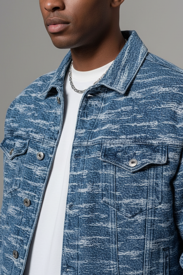 Signature Textured Denim Σετ – Μπλε