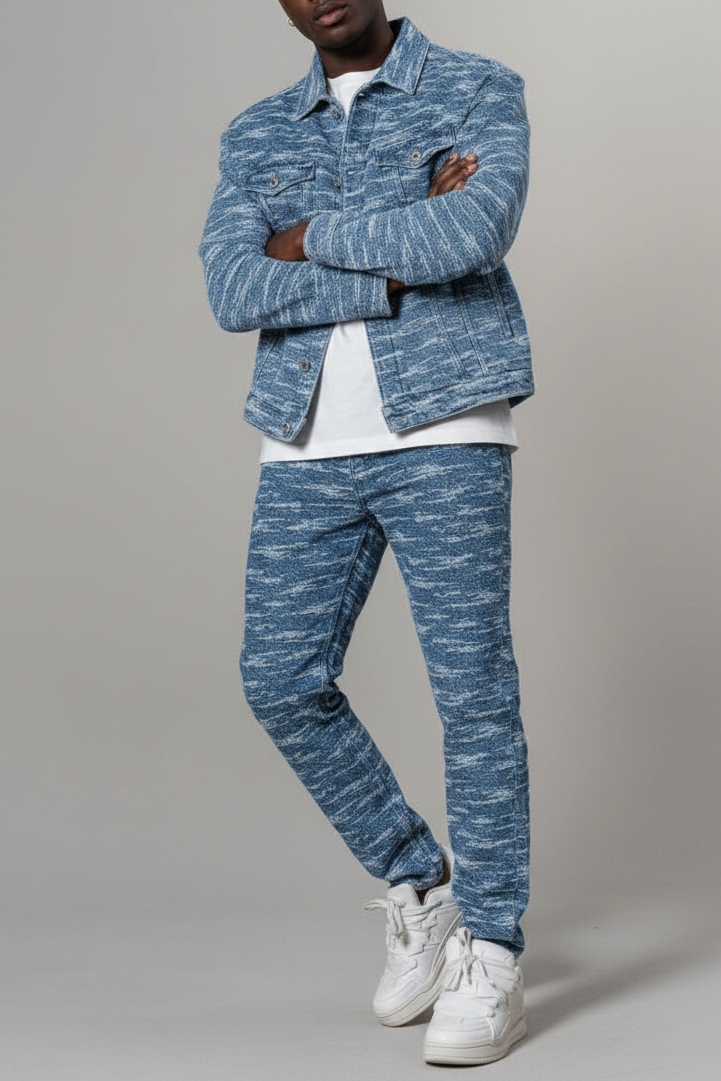Signature Textured Denim Σετ – Μπλε