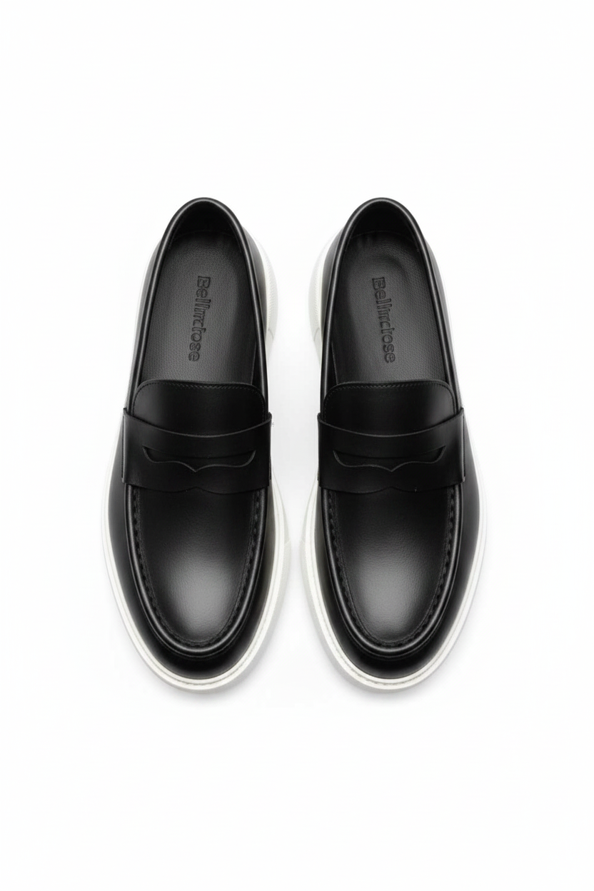 Χειροποίητα Παπούτσια  Leather Penny Lofers Studio – Μαύρο