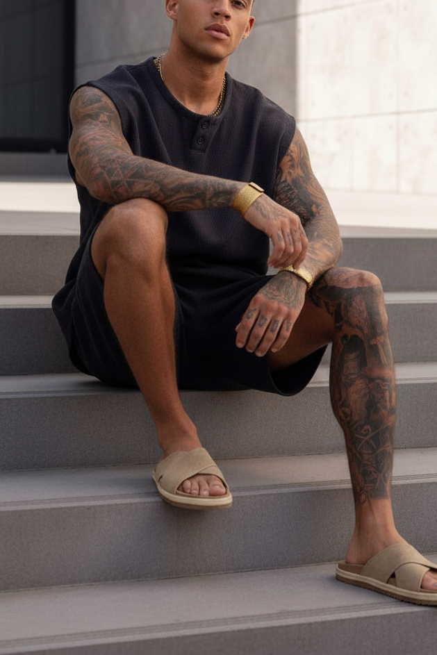 Σετ Co-ord Canvas Sleeveless Studio – Ανθρακί