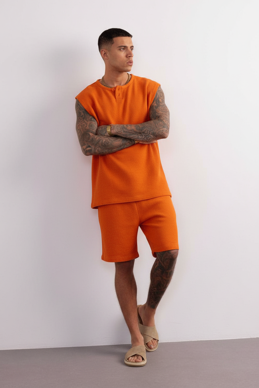 Σετ Co-ord Canvas Sleeveless Studio – Πορτοκαλί