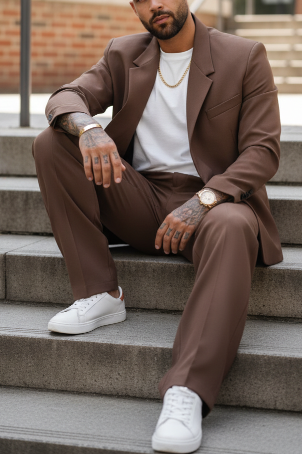 Oversized Suit "AGIBOSS" – Καφέ