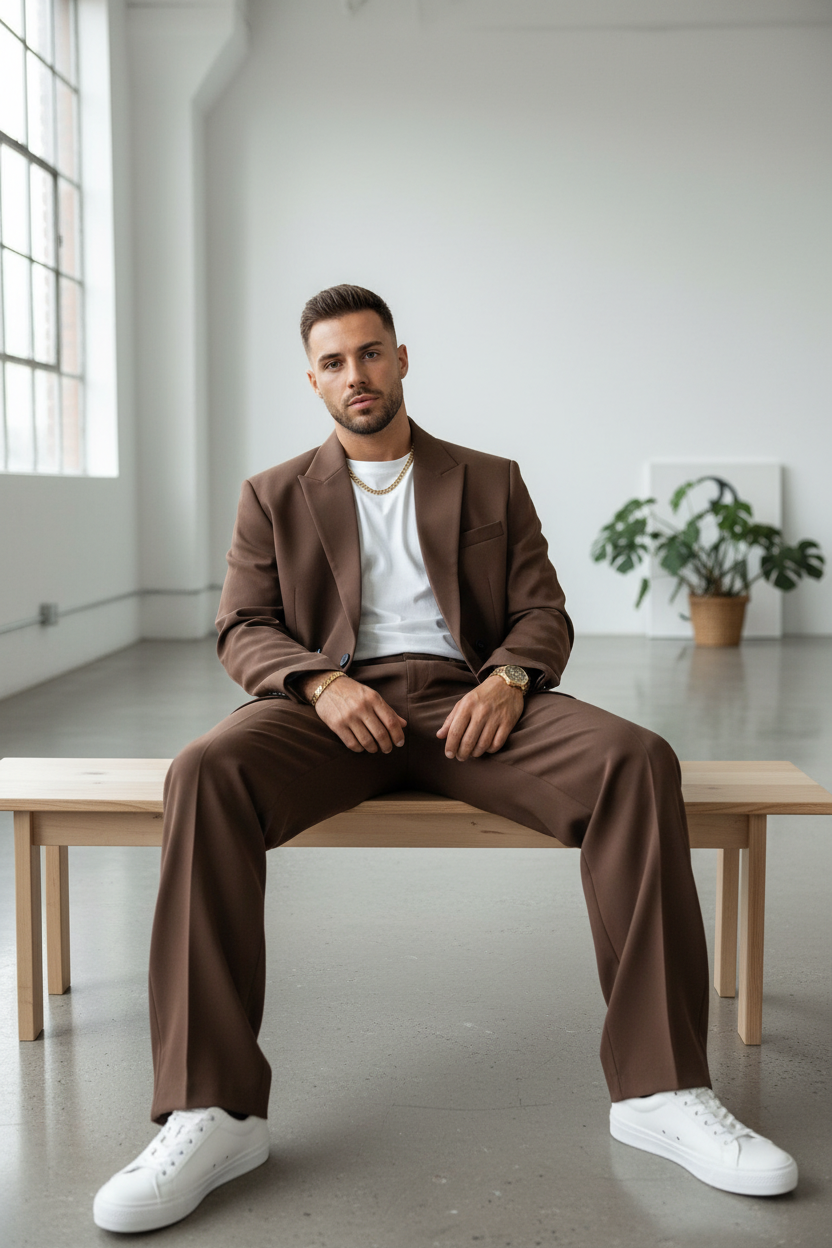 Oversized Suit "AGIBOSS" – Καφέ