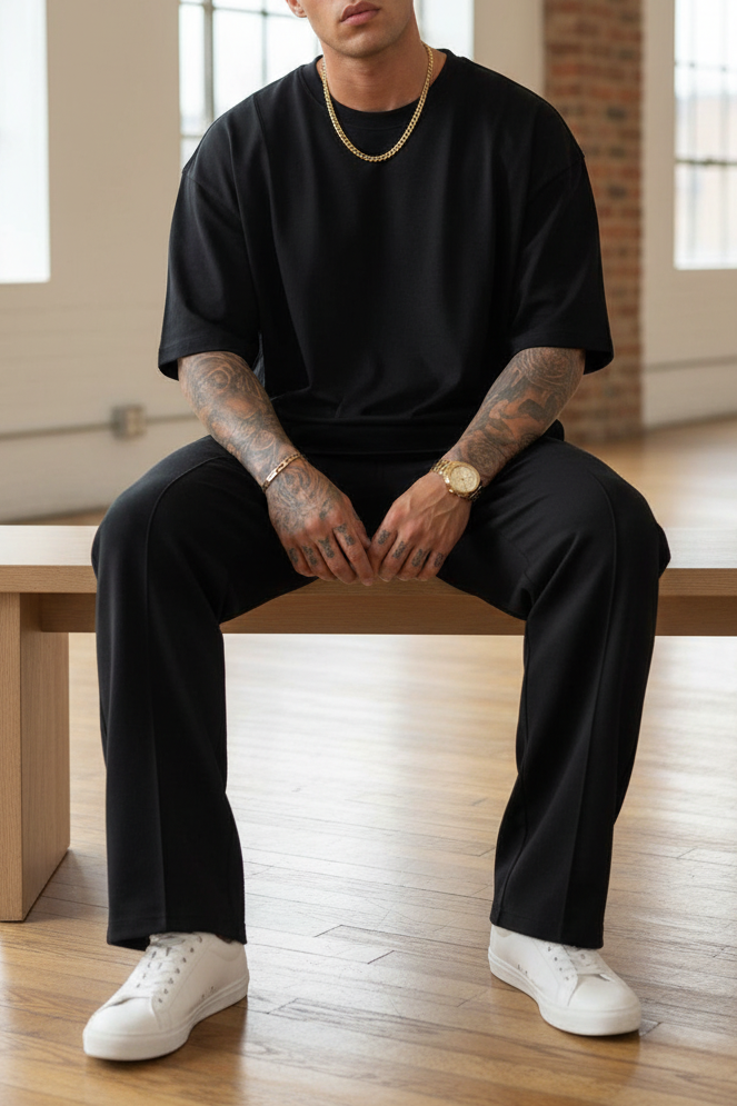 Co-ord Set “Soft-Touch” Oversized Fit – Μαύρο