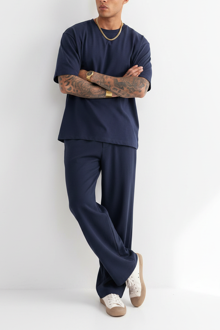 Co-ord Set “Soft-Touch” Oversized Fit – Navy Blue