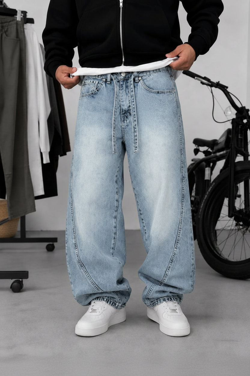 Παντελόνι Denim Urban Relax Baggy Studio – Ανοιχτό Μπλε