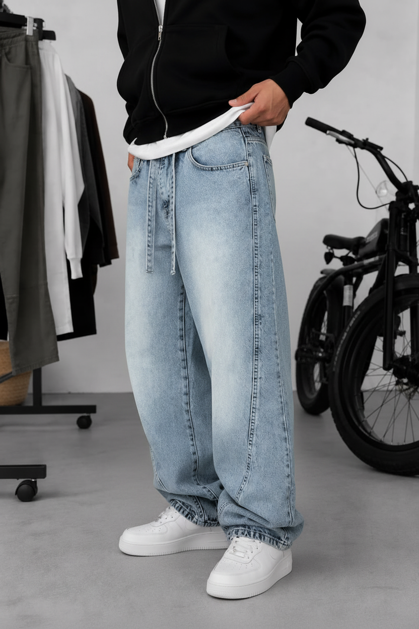 Παντελόνι Denim Urban Relax Baggy Studio – Ανοιχτό Μπλε