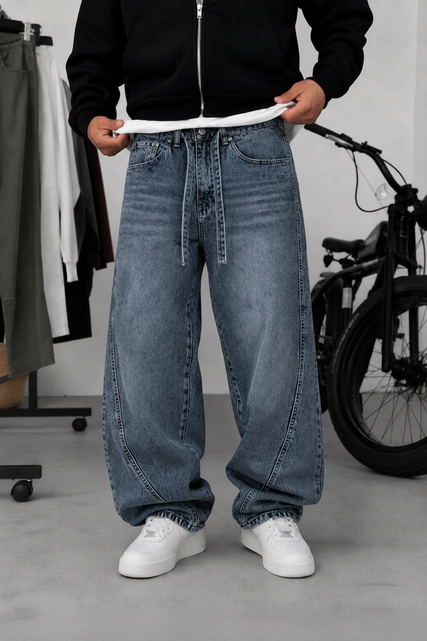 Παντελόνι Denim Urban Relax Baggy Studio – Ξεβαμμένο  Μπλε