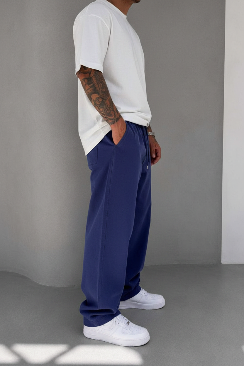 Παντελόνι Cotton Baggy Jogger Studio – Σκούρο Μπλε