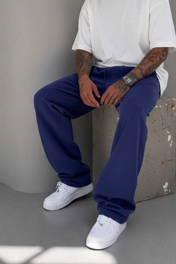 Παντελόνι Cotton Baggy Jogger Studio – Σκούρο Μπλε